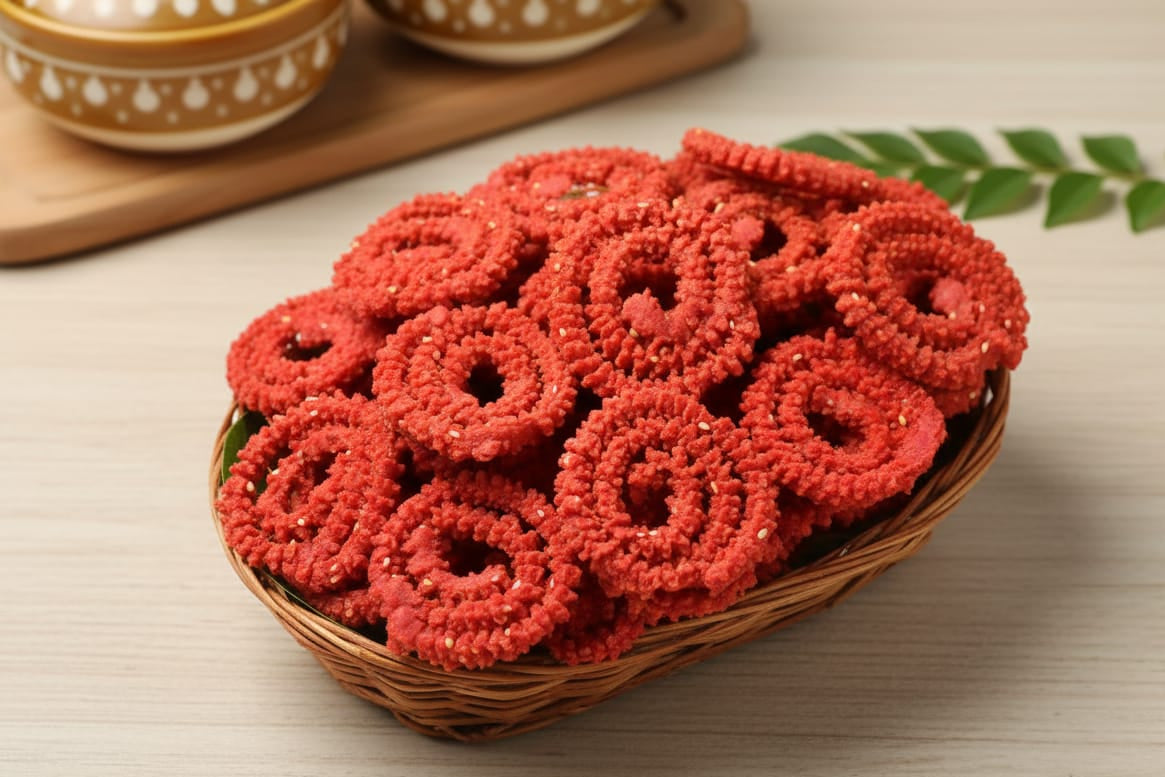Beetroot murukku